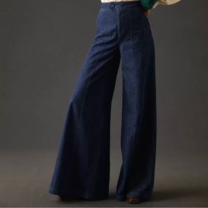 Anthropologie palazzo high rise dark wide leg jeans